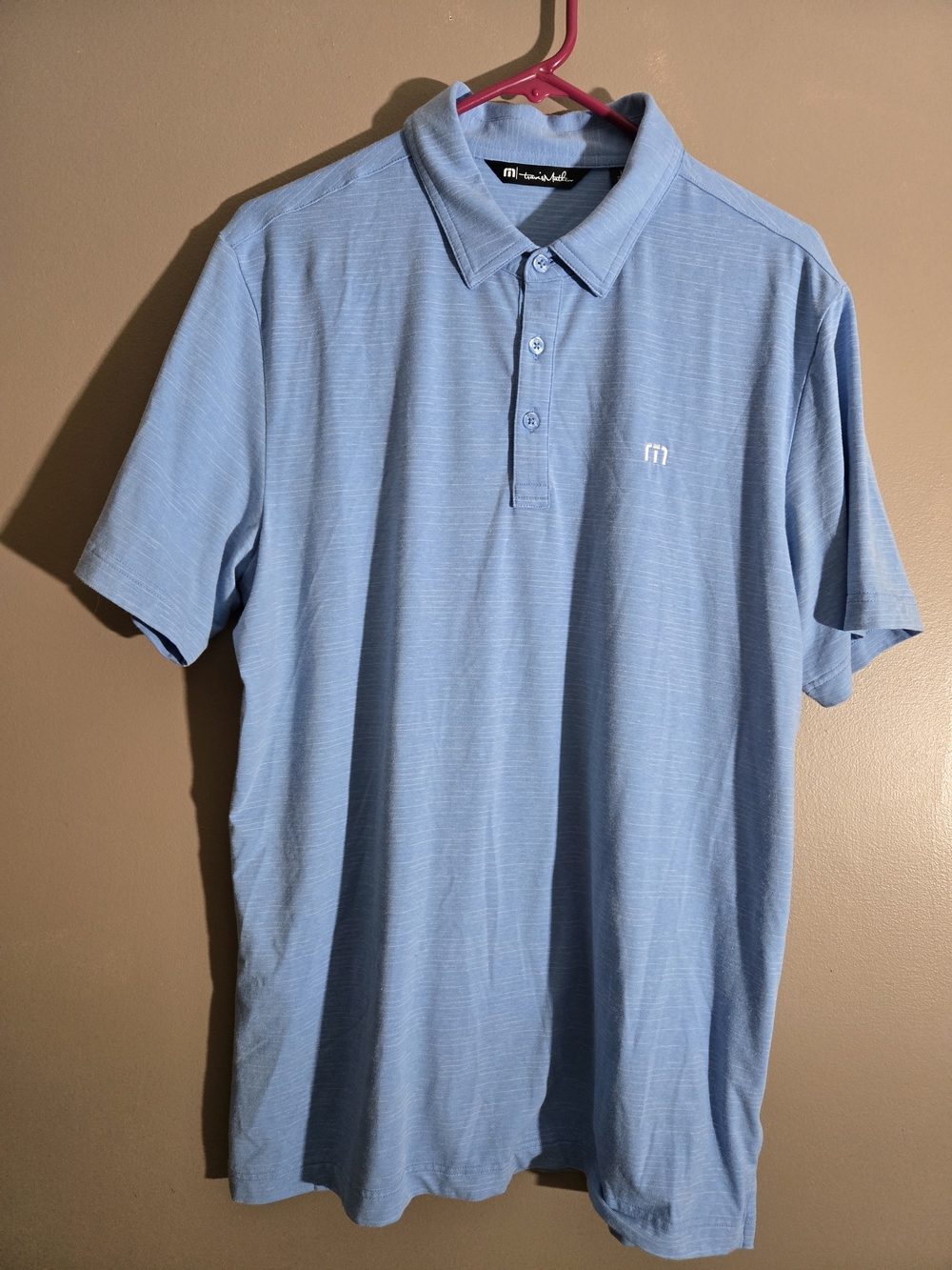 TravisMathew The Heater Performance Polo Shirt Blue Men's Size Large